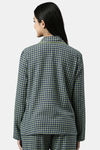 Enamor Cotton Loungewear Set - Navy Plaid Aop — thumbnail 7
