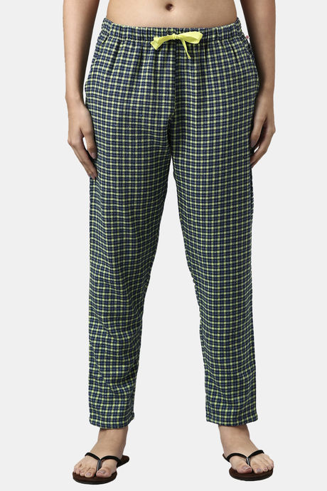 Enamor Cotton Loungewear Set - Navy Plaid Aop — image 8