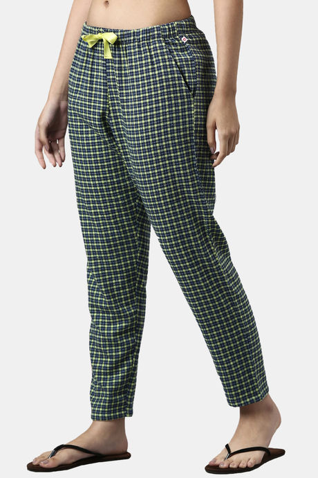 Enamor Cotton Loungewear Set - Navy Plaid Aop — image 9