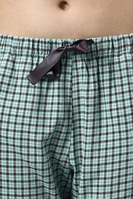 Enamor Cotton Loungewear Set - Soft Aqua Plaid Aop — image 17