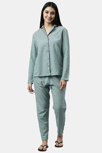 Soft Aqua Plaid Aop