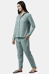 Enamor Cotton Loungewear Set - Soft Aqua Plaid Aop — thumbnail 2