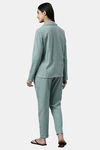 Enamor Cotton Loungewear Set - Soft Aqua Plaid Aop — thumbnail 3