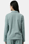 Enamor Cotton Loungewear Set - Soft Aqua Plaid Aop — thumbnail 7