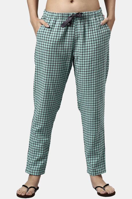 Enamor Cotton Loungewear Set - Soft Aqua Plaid Aop — image 8