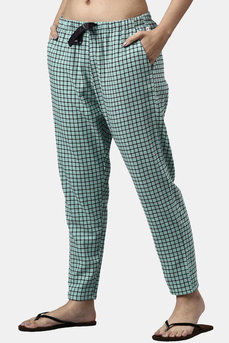 Enamor Cotton Loungewear Set - Soft Aqua Plaid Aop — image 9