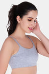 Innocence Double Layered Non-Wired Full Coverage Blouse Bra - Grey — thumbnail 2