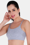 Innocence Double Layered Non-Wired Full Coverage Blouse Bra - Grey — thumbnail 3