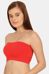 Innocence Single Layered Non-Wired Full Coverage Tube Bra - Red — thumbnail 3
