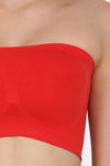 Innocence Single Layered Non-Wired Full Coverage Tube Bra - Red — thumbnail 5