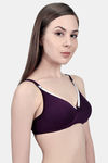 Innocence Double Layered Non-Wired Full Coverage T-Shirt Bra - Purple — thumbnail 2