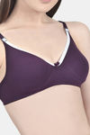 Innocence Double Layered Non-Wired Full Coverage T-Shirt Bra - Purple — thumbnail 4