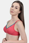 Innocence Double Layered Non-Wired Full Coverage T-Shirt Bra - Coral — thumbnail 2