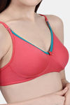 Innocence Double Layered Non-Wired Full Coverage T-Shirt Bra - Coral — thumbnail 4