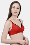Innocence Double Layered Non-Wired Full Coverage T-Shirt Bra - Red — thumbnail 2