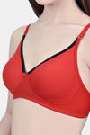 Innocence Double Layered Non-Wired Full Coverage T-Shirt Bra - Red — thumbnail 4