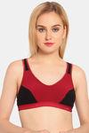 Innocence Double Layered Non-Wired Full Coverage Blouse Bra - Maroon — thumbnail 1