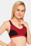 Innocence Double Layered Non-Wired Full Coverage Blouse Bra - Maroon — thumbnail 2