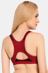Innocence Double Layered Non-Wired Full Coverage Blouse Bra - Maroon — thumbnail 4
