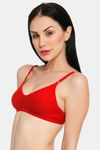 Innocence Double Layered Non-Wired Full Coverage T-Shirt Bra - Red — thumbnail 3