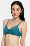 Innocence Double Layered Non-Wired Full Coverage T-Shirt Bra - Turquoise — thumbnail 3