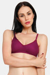 Innocence Double Layered Non-Wired Full Coverage T-Shirt Bra - Wine — thumbnail 1