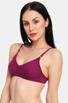 Innocence Double Layered Non-Wired Full Coverage T-Shirt Bra - Wine — thumbnail 3