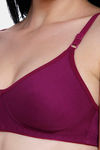 Innocence Double Layered Non-Wired Full Coverage T-Shirt Bra - Wine — thumbnail 5