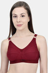 Innocence Single Layered Non-Wired Full Coverage Minimiser Bra - Maroon — thumbnail 1