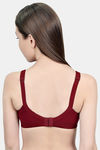 Innocence Single Layered Non-Wired Full Coverage Minimiser Bra - Maroon — thumbnail 3