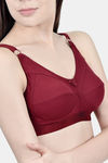 Innocence Single Layered Non-Wired Full Coverage Minimiser Bra - Maroon — thumbnail 4