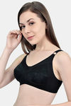 Innocence Double Layered Non-Wired Full Coverage Minimiser Bra - Black — thumbnail 2