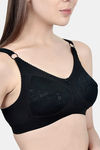Innocence Double Layered Non-Wired Full Coverage Minimiser Bra - Black — thumbnail 4