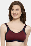 Innocence Double Layered Non-Wired Full Coverage Blouse Bra - Maroon — thumbnail 1