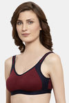 Innocence Double Layered Non-Wired Full Coverage Blouse Bra - Maroon — thumbnail 2