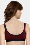 Innocence Double Layered Non-Wired Full Coverage Blouse Bra - Maroon — thumbnail 3