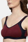 Innocence Double Layered Non-Wired Full Coverage Blouse Bra - Maroon — thumbnail 5