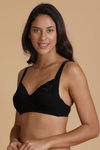 Enamor Lace Grace Non Padded Non Wired Bra-Black — thumbnail 3