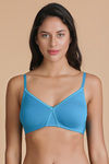 Enamor High Coverage Non Padded Cotton Bra-Blue — thumbnail 4