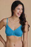 Enamor High Coverage Non Padded Cotton Bra-Blue — thumbnail 5