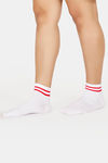 Vrova Antibacterial & Antifungal Acupressure Crew Socks - White N Red — thumbnail 2