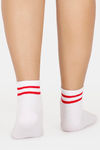 Vrova Antibacterial & Antifungal Acupressure Crew Socks - White N Red — thumbnail 3