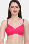 Vanila Single Layered Non-Wired Full Coverage T-Shirt Bra - Dark Pink — thumbnail 1