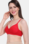Vanila Single Layered Non-Wired Full Coverage T-Shirt Bra - Red — thumbnail 3