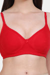 Vanila Single Layered Non-Wired Full Coverage T-Shirt Bra - Red — thumbnail 4