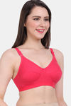 Vanila Single Layered Non-Wired Full Coverage Minimiser Bra - Peach — thumbnail 5