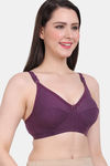 Vanila Single Layered Non-Wired Full Coverage Minimiser Bra - Purple — thumbnail 5