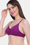 Vanila Single Layered Non-Wired Full Coverage Sag Lift Bra - Purple — thumbnail 3