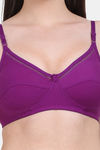 Vanila Single Layered Non-Wired Full Coverage Sag Lift Bra - Purple — thumbnail 4