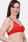 Vanila Single Layered Non-Wired Full Coverage Sag Lift Bra - Red — thumbnail 5